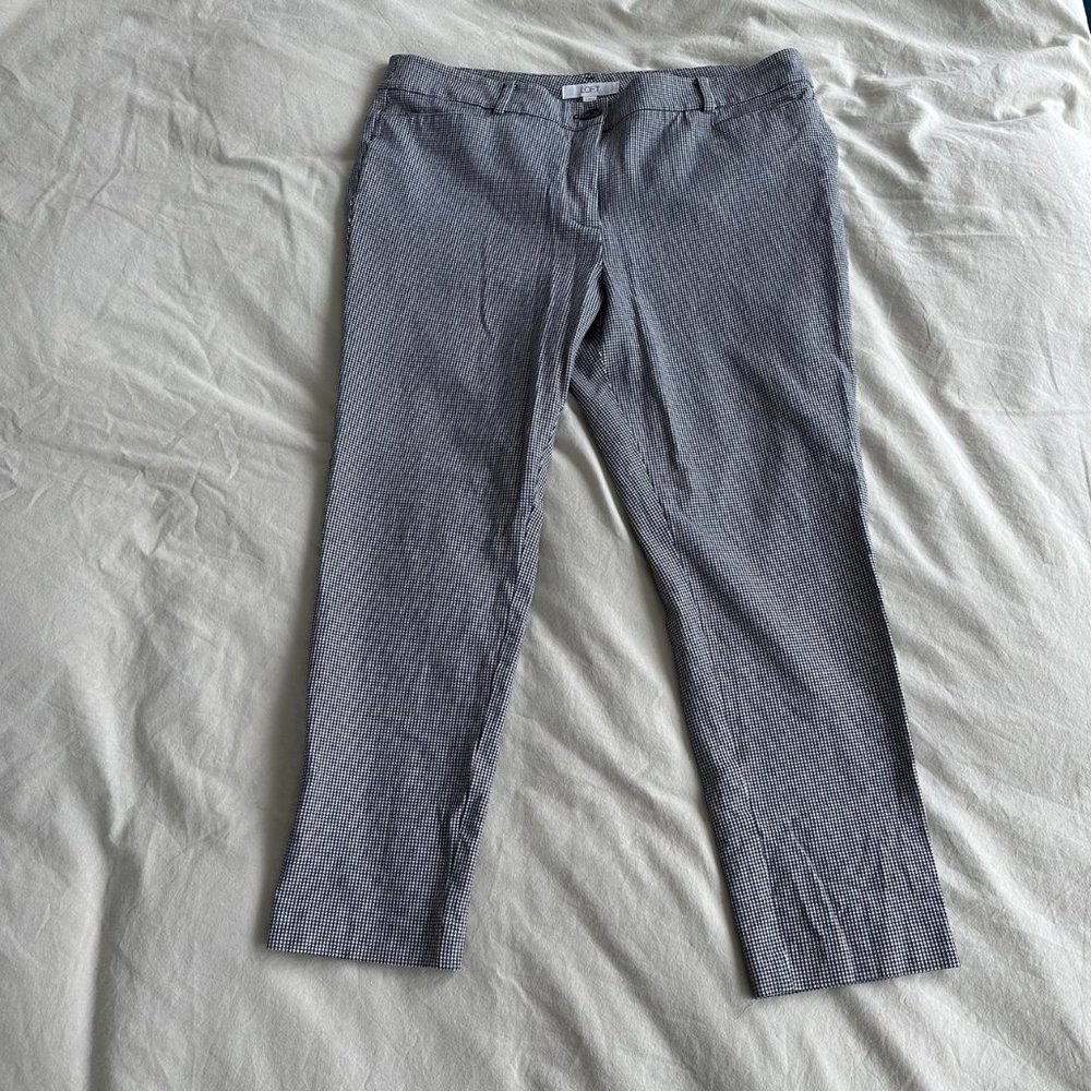 Ann Taylor LOFT High Waist Ankle Pants Women's Houndstooth